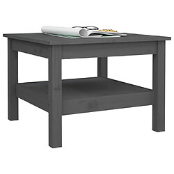 ComfortXL Table Basse Gris 55x55x40 Cm Bois Massif De Pin pas cher