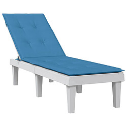 vidaXL Coussin de chaise longue bleu mélangé (75+105)x50x3 cm tissu