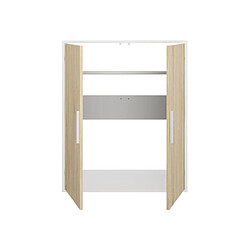 Acheter Vente-Unique Armoire sous pente 2 portes - Blanc et naturel - ADEZIO