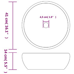 vidaXL Vasque à poser noir et gris rond F41x14 cm céramique pas cher