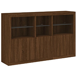 Avis Maison Chic Commode Buffet - Meuble de rangement avec lumières LED chêne marron 162x37x100 cm -GKD64174