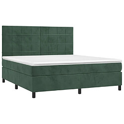 Avis Maison Chic Lit adulte- Lit + matelas + LED,Sommier à lattes de lit matelas et LED Vert foncé 160x200 cm -GKD96579