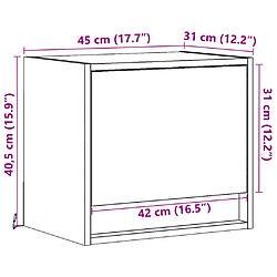 vidaXL Table de chevet murale avec lumières LED noir pas cher