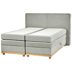 Acheter Beliani Lit boxspring en tissu 180 x 200 cm gris clair DYNASTY