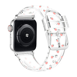 Avizar Bracelet pour Apple Watch 41mm / 40mm / 38 mm Souple Transparent à Motif Pêche