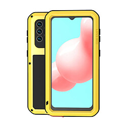 Coque en silicone + métal Antichoc Antichute Antipoussière Puissant jaune pour votre Samsung Galaxy A32 5G