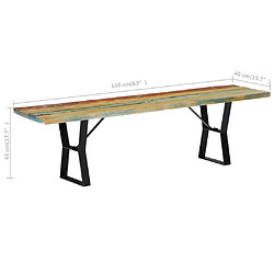 vidaXL Banc 160 cm Bois de récupération massif pas cher