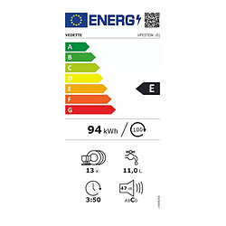 Acheter Vedette Lave-vaisselle pose libre 60 Cm 13 Couverts 47 dB Blanc - Vfp37ew