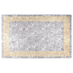 vidaXL Tapis lavable antidérapant 80x150 cm Gris