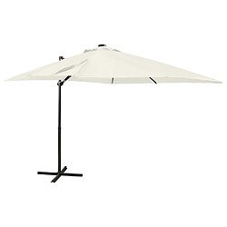 Maison Chic Parasol Jardin | Parasol déporté avec mat et lumières LED Sable 250 cm - GKD57409