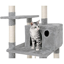 Avis Feandrea SONGMICS Arbre à Chat Grande capacité griffoir niches colonnes renforcées 154 cm Gris Claire PCT86W