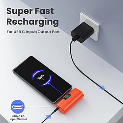 SANAG Batterie Externe Pour Iphone 16/15 Series, 5200Mah Usb C Power Bank À Charge Rapide Ultra-Compact Et Léger Batterie Portable Écran Lcd Chargeur Portable Pour Iphone 16/15/15Plus/15Pro Samsung-Orange