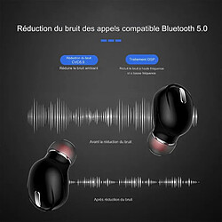 Écouteurs sans fil Bluetooth 5.0, oreillettes intra-auriculaires étanches, avec micro, mains libres, pour sport