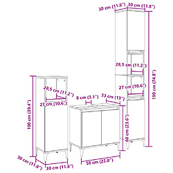 vidaXL Ensemble de meubles de salle de bain 3 pcs chêne sonoma pas cher