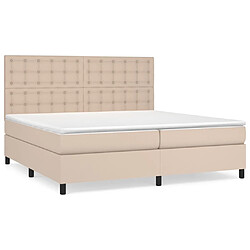 vidaXL Sommier à lattes de lit avec matelas Cappuccino 200x200 cm