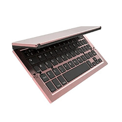 Wewoo Clavier QWERTY Universel or rose pour iOS, Android, Microsoft BlueFinger F18 3-pliable alliage d'aluminium Bluetooth avec support