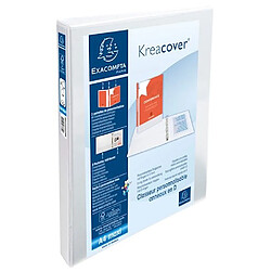 Exacompta Classeur PP personnalisable Kreacover - 4 anneaux en D 20mm - A4 maxi - Blanc - Lot de 10