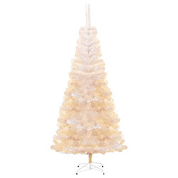 vidaXL Sapin de Noël artificiel pointes iridescentes Blanc 240 cm PVC