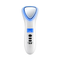 Chrono Instrument de soin du visage chaud et froid à LED instrument de poche massage de poche beauté vibration du visage instrument de beauté rouge et bleu(Blanc)