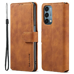 Etui en PU DG.MING anti-chocs avec support, marron pour votre OnePlus Nord N200 5G