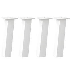 vidaXL Pieds de table basse 4 pcs blanc 42 cm acier