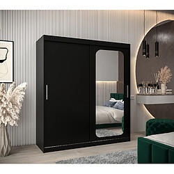 Abiks Meble Armoire PROMO T2 À Portes Coulissantes 200/180/62 2 Portes (Noir/Noir)