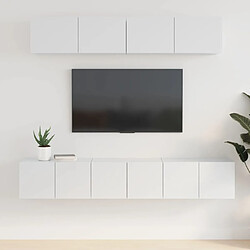 vidaXL Ensemble de meubles TV 5 pcs Blanc brillant Bois d'ingénierie