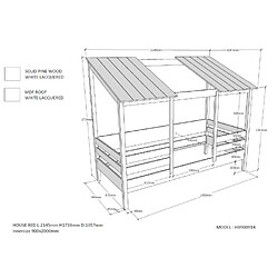 Acheter Vipack HESTER Lit cabane 90x200cm + Sommier + Matelas