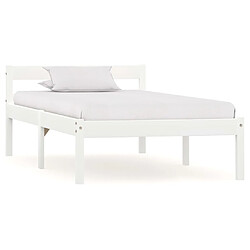 vidaXL Cadre de lit sans matelas blanc bois de pin massif 90x200 cm