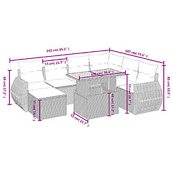 Avis Maison Chic Ensemble Tables et chaises d'extérieur 8 pcs avec coussins,Salon de jardin noir résine tressée -GKD782711