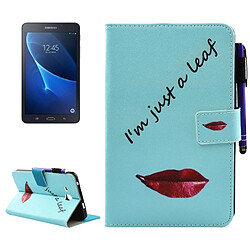 Wewoo Housse Étui pour Samsung Galaxy Tab A 7.0 2016 / T280 Lèvres et Feuilles Motif Horizontal en cuir Flip avec support Portefeuille & Slots de cartes Sleep / Wake-up Fonction & Pen Slot