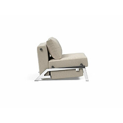 Avis Inside 75 INNOVATION LIVING Fauteuil design SOFABED CUBED 02 CHROME Blida Sand Grey convertible lit 200*90 cm