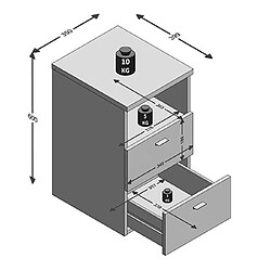 Avis Mes Table d'appoint 2 tiroirs 35x40x61,5 cm décor chêne grisé