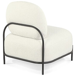 Alterego Fauteuil 'ORSO LOUNGE' en tissu bouloché beige pas cher