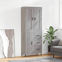 vidaXL Buffet haut Sonoma gris 69,5x34x180 cm Bois d'ingénierie