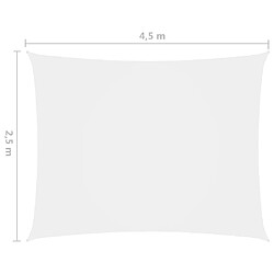 Acheter Helloshop26 Voile d'ombrage parasol tissu oxford rectangulaire 2,5 x 4,5 m blanc 02_0009575