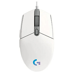 Souris optique de jeu Logitech G203, 8000DPI, 6 boutons, Filaire 11.7 * 6.2 * 3.8 cm - Blanc