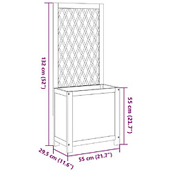 vidaXL Jardinière avec treillis 55x29,5x132 cm bois massif d'acacia pas cher