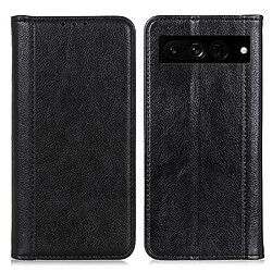 Etui en PU texture litchi, absorption magnétique, noir pour votre Google Pixel 7 Pro