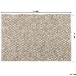 Beliani Tapis beige 140 x 200 cm motif à carreaux AKBEZ