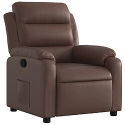 vidaXL Fauteuil inclinable Marron Similicuir