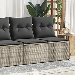 vidaXL Salon de jardin 2 pcs avec coussins gris clair polyrotin acacia