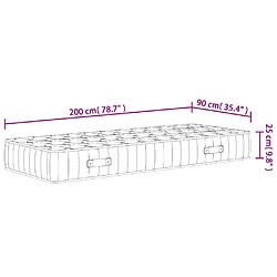 vidaXL Matelas à ressorts ensachés dureté moyenne 90x200 cm pas cher