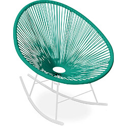 ICONIK INTERIOR Chaise à bascule Acapulco - Pieds Blanc - Nouvelle Édition Vert pastel