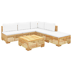 Avis Maison Chic Salon de jardin 6 pcs + coussins - Mobilier/Meubles de jardin - Table et chaises d'extérieur Bois de teck solide -MN22715