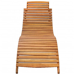 Helloshop26 Transat chaise longue bain de soleil lit de jardin terrasse meuble d'extérieur bois d'acacia solide marron 02_0012708