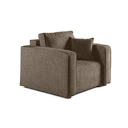 Bestmobilier Topaze - fauteuil - en tissu velours relief Topaze - fauteuil - en tissu velours relief - Taupe