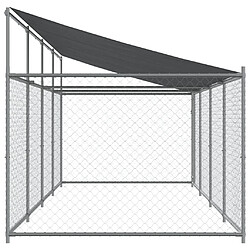 Acheter vidaXL Cage pour chien avec toit et porte gris 8x2x2 m acier galvanisé