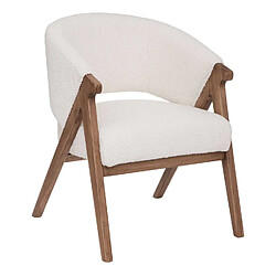 Atmosphera, Createur D'Interieur Fauteuil de salon en bouclette - Blanc