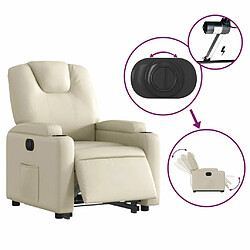 Maison Chic Fauteuil Relax pour salon, Fauteuil inclinable électrique crème similicuir -GKD46264 pas cher